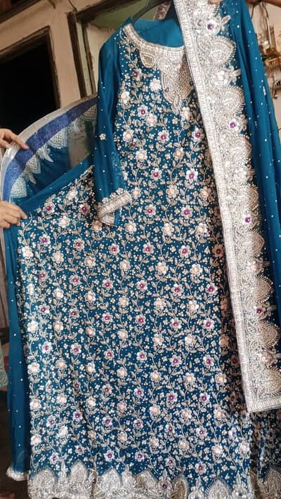 zinc blue bridal maxi + heavy work