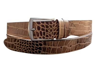 Genuine Leather Belt –  Crocodile-cobra Embossed – Brand New
