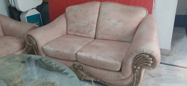 4 seather Sofa sets with  Fancy Glass Table