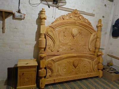 Swati Woods Handmade Carving King Beds