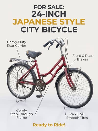 24-Inch Japanese Style City Bicycle