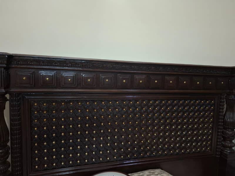 king size complete bed set [ side table] dressing table solid wooden 5