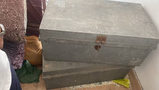 2 Heavy weight steel peti trunk for sale
