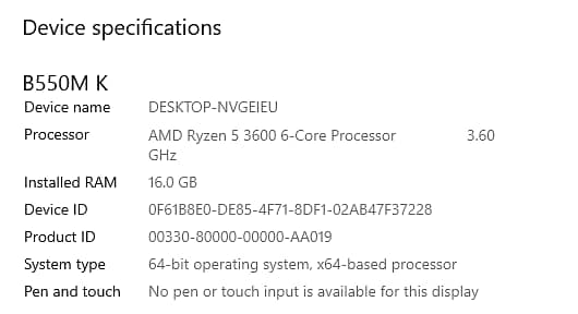 AMD Ryzen 5 3600 Processor (6 Cores / 12 Threads) - Perfect Condition