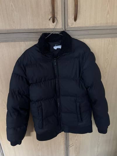 *Breakout Original Black Puffer Jacket with Sherpa Collar - Size Small