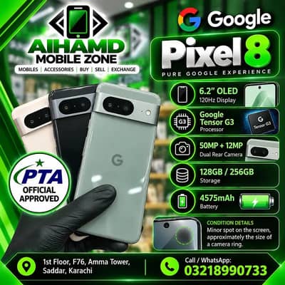 Google Pixel 8 - Official Pta Approved - Al Hamd Mobile Zone