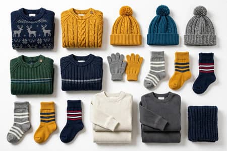 Kids Winter Woolen Thick Socks - 1 to 8 Years - Warm & Soft - 5 Pairs
