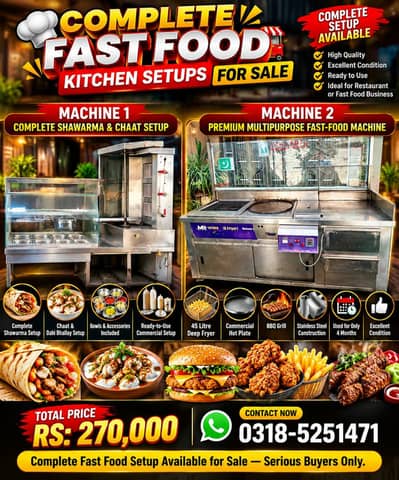 completel fast food kitchen setup for sale