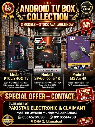 Android box with voice remote cash only delivery in Islam & Rawalpindi