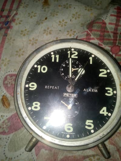 vintage Peter Repeat mechanical Alarm Clock 60Year Old