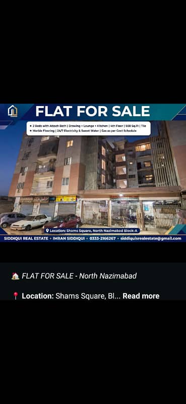 BLOCK-A BANK LOAN APPLICABLE BEAUTIFUL 02 BED D D SHAMS SQUARE NORTH NAZIMABAD