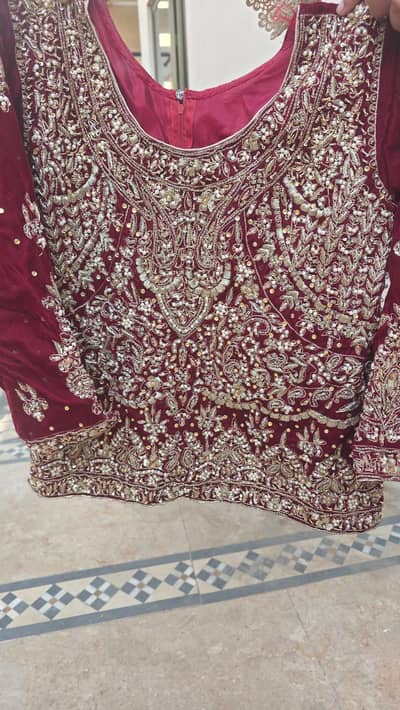 velvet bridal lehnga