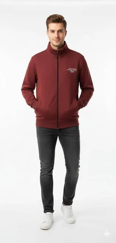 Men Zipper Hoodie Cotton Fleece