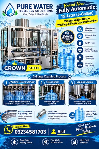 Automatic 19-Liter Mineral Water Bottling Machine /Excellent Conditio