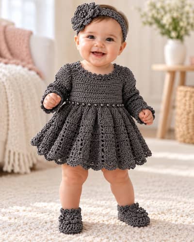 Premium handmade woolen crochet baby outfits