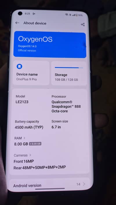 One Plus 9 Pro only front glass crack