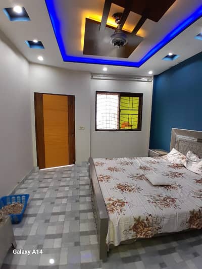 5.5 Marla VIP three-storey house for sale. Spacious rooms, gas, water, electricity, and solar system installed. Ideal for comfortable family living.