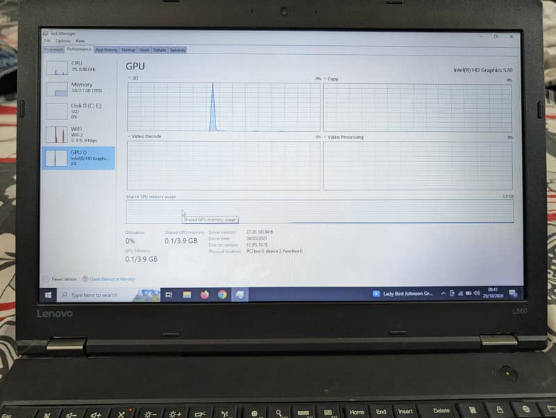 ThinkPad L560 4GB Integrated GPU 12