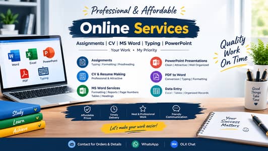 Online Assignments, CV, MS Word & PowerPoint Services