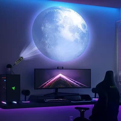 USB ceiling moon earth projection atmosphere light starry sky lamp