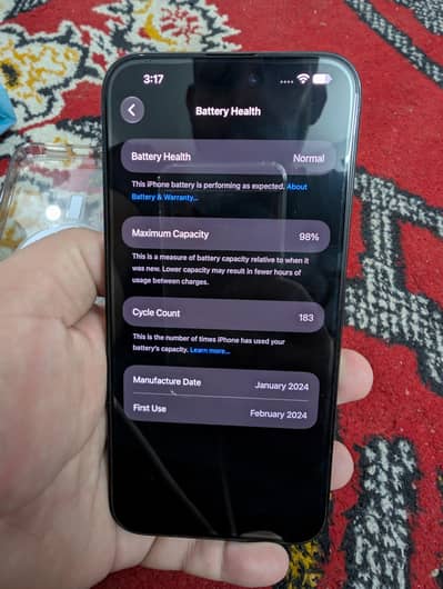 iPhone 15 Pro Max 256GB PTA Approved | 98% Battery | Adapter Included
