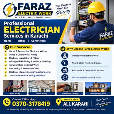 Electrician in Karachi | Home & Office Wiring, Electrical Installati