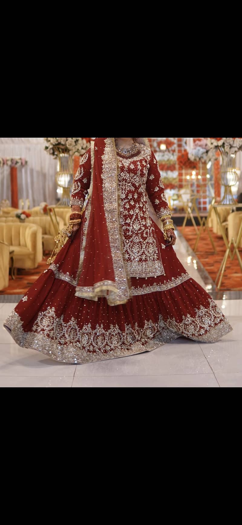 Baraat Bridal Lehnga with huge flare, Size large - Eastern - 1121003411