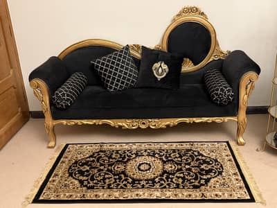 Black and gold velvet furniture