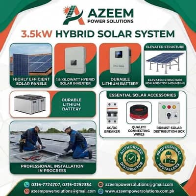 3.5kw solar system | Complete package | Details in Discreption