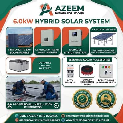 6.0kw solar system | Complete package |  Details in Discreption