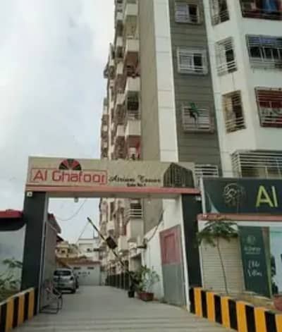 Al Ghafoor atrium tower flat for sale with roof terrace excellent condition north karachi sector 11A