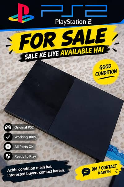 PS2 for sale used condition with 2 Cantoral and CD