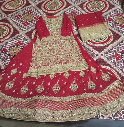 Maroon Golden Bridal Lehenga