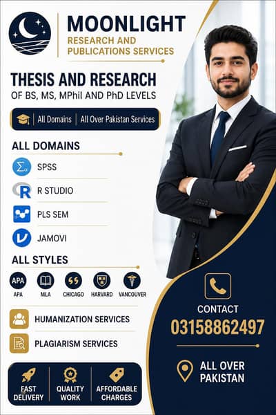 Thesis and dissertations services all over Pakistan