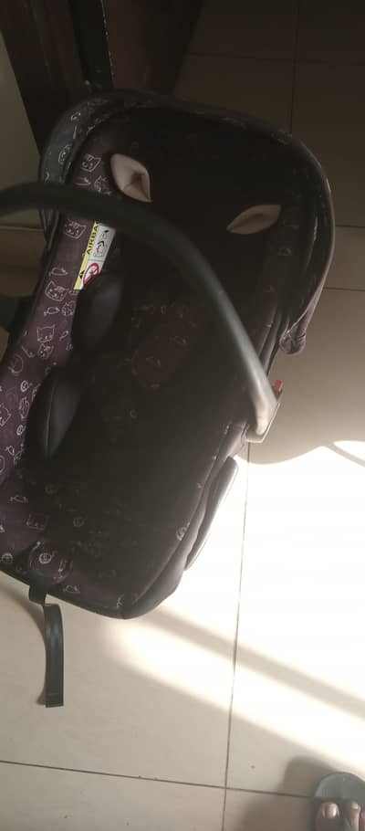 Infantes Baby Carrycot + Car Seat - Navy Blue Cat Print - 2 in 1
