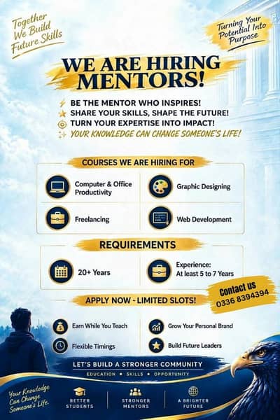 We Are Hiring Professional Mentors | Online Teaching Opportunity