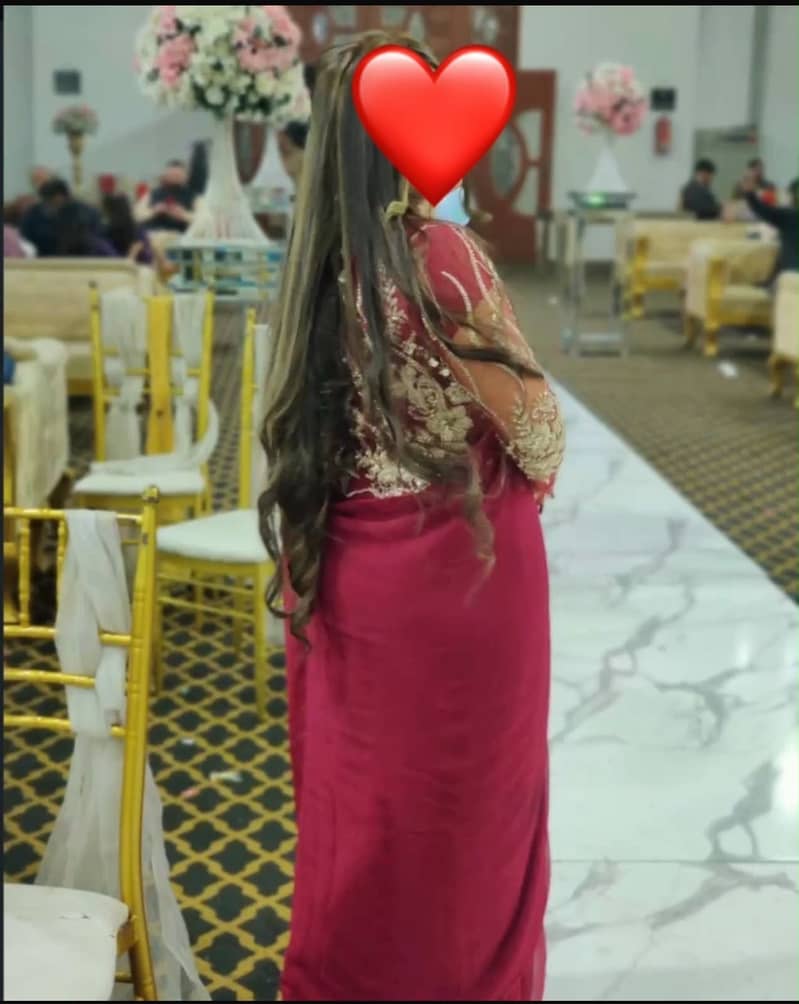 Chiffon red saree 1