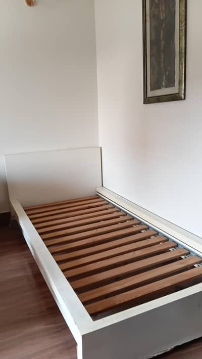 IKEA SULTAN LÅDE Single Bed for Sale – White Wooden Frame