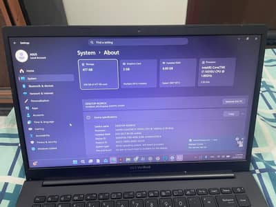 ASUS VivoBook, Intel i7 10th Generation, 8GB RAM, 512 SSD