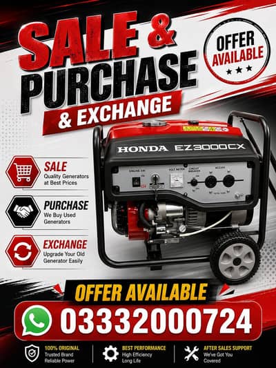 Honda 2.5 KVA Engine ,Manual Gasoline Special offer