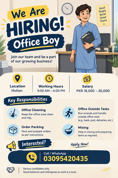 Office Boy Job in Multan