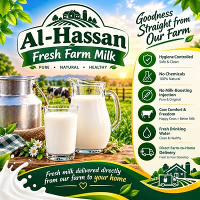Al-Hassan Fresh Farm Milk | Pure Cow Milk & Fresh Milk Home Delivery