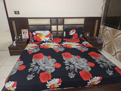 Bed and side tables