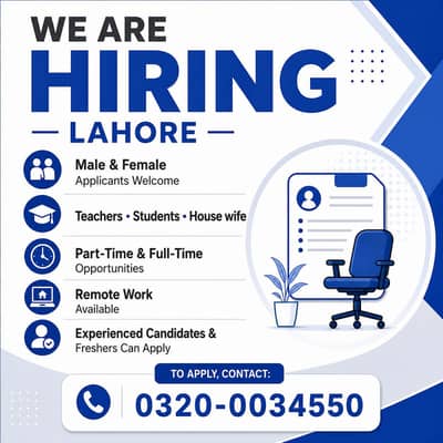 We Are Hiring Male and Females For office and online work