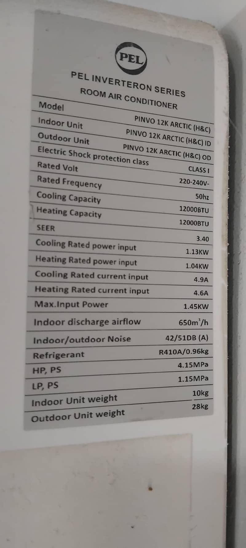 PEL INVERNES SPLIT AC 1 TON 5