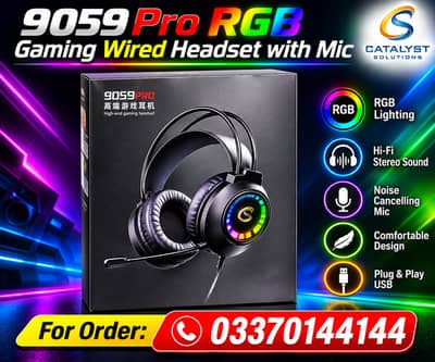 9059 Pro RGB Gaming Wired Headset with Mic