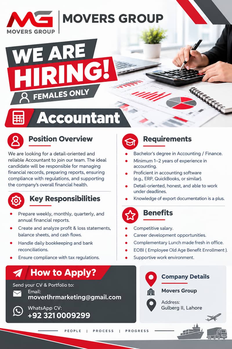 Accountant Job | Female Accountant Required - Accounting & Finance Jobs ...