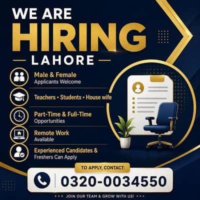 We are hiring Male and Females for office and online work