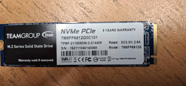 NVMe M. 2 PCIe 512 Gb
