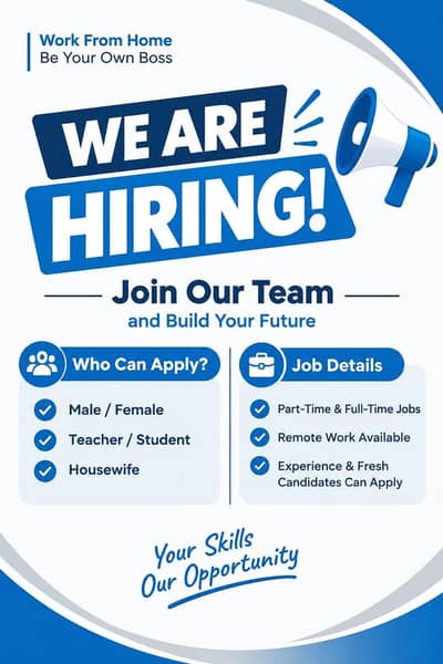 We are hiring male and females for office and online work